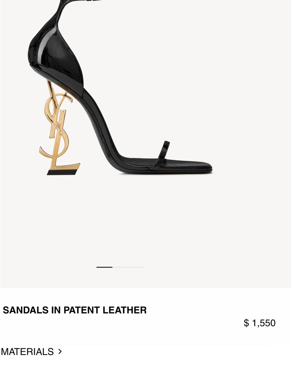Saint Laurent Black Patent Heels with Gold YSL Logo Heel - Picture 2 of 2